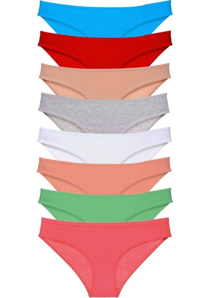 8 Adet Süper Eko Set Likralı Kadın Slip Külot Set 8