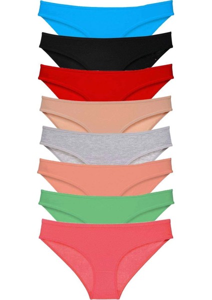 8 Adet Süper Eko Set Likralı Kadın Slip Külot Set 4