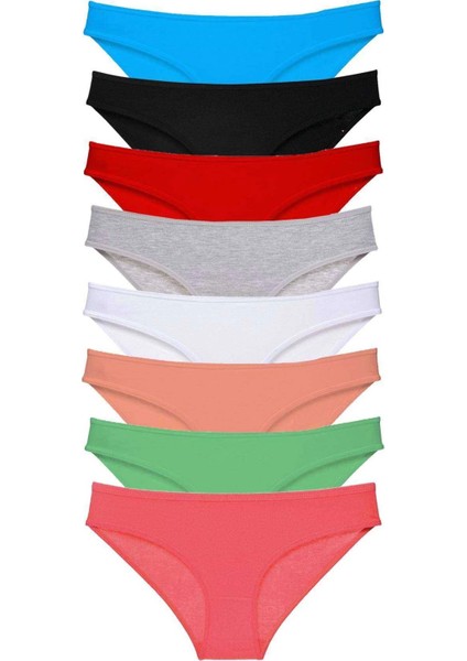 8 Adet Süper Eko Set Likralı Kadın Slip Külot Set 6