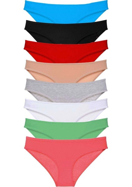 8 Adet Süper Eko Set Likralı Kadın Slip Külot Set 3