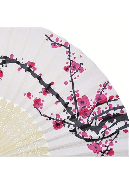1 Adet Vintage Bambu Katlanır Fan ile Kiraz Çiçeği Tasarımı - Düğünler modelleri