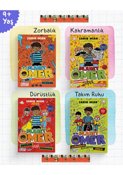 9+ Yaş- Planet Ömer- Vay Başıma Gelenler, Beklenmedik Süper Dedektifler, Olağanüstü Kurtarma,okulun Yeni Kahramanı(4kitap)