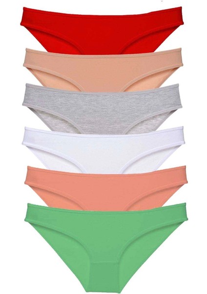 6 Adet Süper Eko Set Likralı Kadın Slip Külot Renk 4