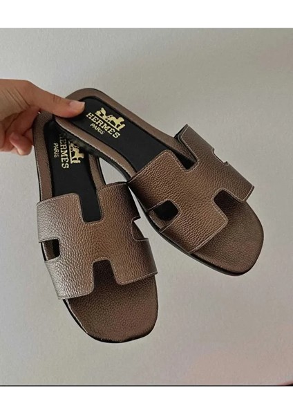 Hermes Modeli Önü Yanı Açık Kadın Terlik Dış Mekan ve Ev Terliği fiyatları