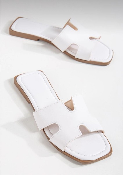 Hermes Modeli Önü Yanı Açık Kadın Terlik Dış Mekan ve Ev Terliği