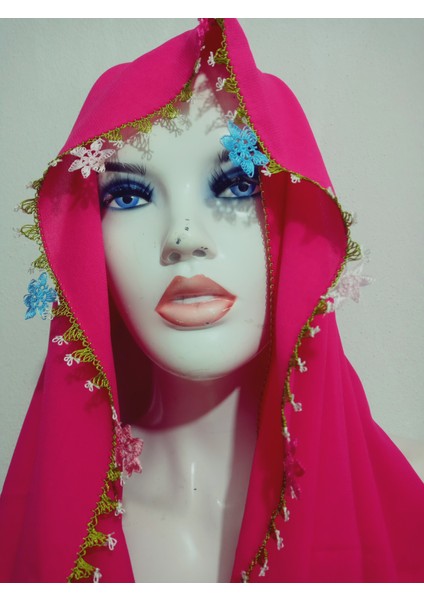 El Emeği Iğne Oyalı Namaz Örtüsü Çeyizlik Mevlit Başörtüsü Krep Kumaş 145X75 cm modelleri