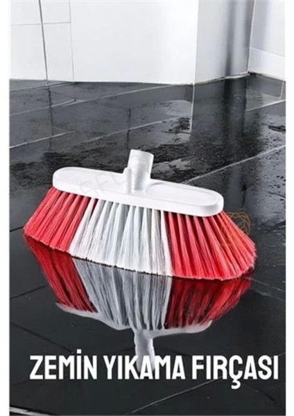 Yer Yıkama Fırçası, Kırmızı, Dayanıklı ve Kullanışlı Temizlik Aracı