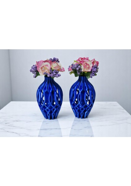 Ikili Dekoratif Hediyelik Çiçekli Mini Vazo modelleri