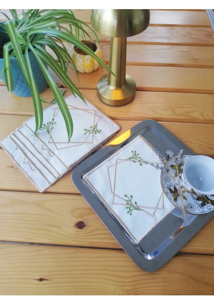 Bohem Desenli Kahve Sunum Peçetesi – Doğal ve Minimal