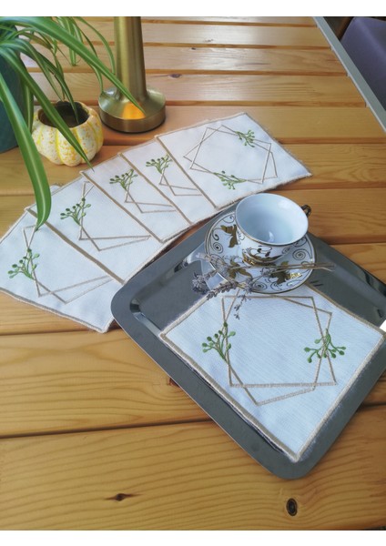 Bohem Desenli Kahve Sunum Peçetesi – Doğal ve Minimal modelleri