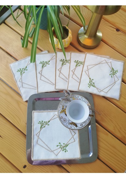 Bohem Desenli Kahve Sunum Peçetesi – Doğal ve Minimal fırsatları