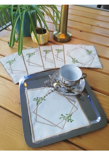 Bohem Desenli Kahve Sunum Peçetesi – Doğal ve Minimal indirimleri