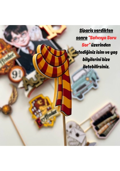 Harry Potter Temalı Erkek Kız Çocuk Doğum Günü Kişiye Özel Pasta Süsü Seti Cake Topper fiyatları