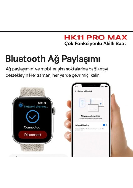 Akıllı Saat Amoled 120Hz 2.02'' – Sesli Görüşme & Sağlık Takibi – HK11 Pro Max – Tüm Telefonlarla Uyumlu fırsatları
