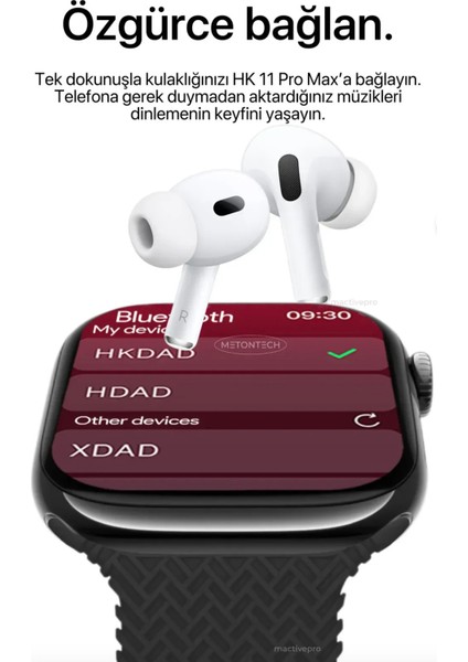 Akıllı Saat Amoled 120Hz 2.02'' – Sesli Görüşme & Sağlık Takibi – HK11 Pro Max – Tüm Telefonlarla Uyumlu modelleri