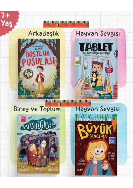 7+ Yaş-Mutsuzgiller, Minik Ayaklar Büyük Macera, Dostluk Pusulası - Peygamberimin Sav Izinde, Hiç Göründüğü Gibi Değil / Tablet(4kitap)