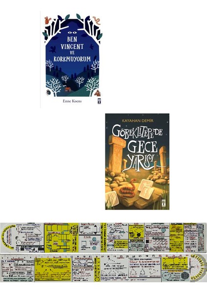 Ben Vincent ve Korkmuyorum + Göbeklitepe'de Gece Yarısı 2 Kitap Set + Mat. Öğreten Cetvel