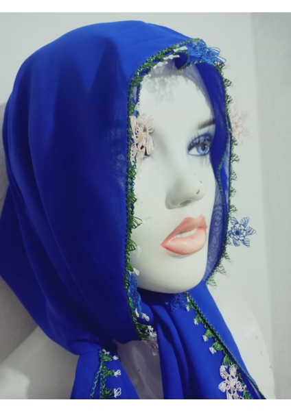 El Emeği Iğne Oyalı Namaz Örtüsü Çeyizlik Mevlit Başörtüsü Krep Kumaş 145X75 cm fiyatları