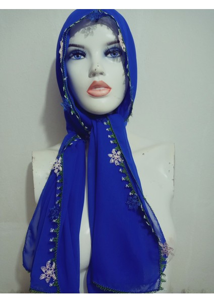 El Emeği Iğne Oyalı Namaz Örtüsü Çeyizlik Mevlit Başörtüsü Krep Kumaş 145X75 cm modelleri