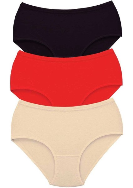 3 Adet Tutku Kadın Yüksek Bel Bato Kalın Lastik Külot S1