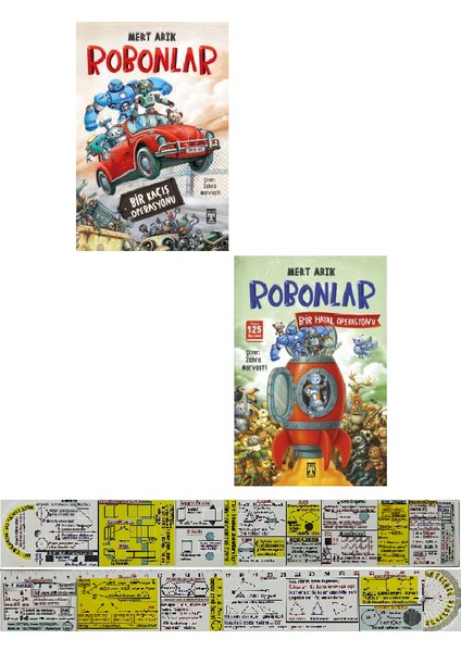 Robonlar Bir Kaçış Operasyonu + Bir Hayal Operasyonu 2 Kitap Set Mert Arık + Mat. Öğreten Cetvel