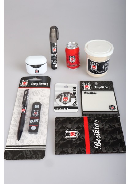 Dekomus Ile Beşiktaş Kartal Pençesi Kırtasiye Seti Post-It,oyun Hamuru,roket Silgi,aırpods Kalemtraş