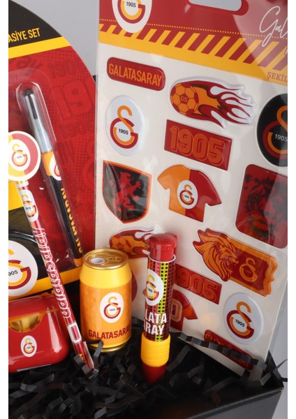 Dekomus Gıft Box Özel Kutulu Galatasaray "aslanın Gücü" Kırtasiye Seti Post-It,3d Stıcker,uçlu Kalem,aırpods Kalemtraş
