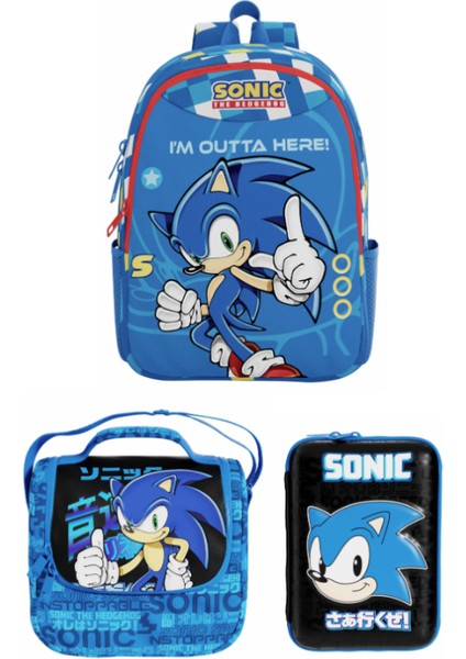 Sonic Okul Çantası 3lü Set Lisanslı Ürün