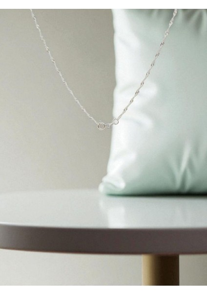 45 cm Düz Klasik 1.50 gr 925 Ayar Gümüş Kolye Zinciri