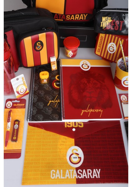 Yeni Sezon Lisanslı Galatasaray Çubuklu Full Kırtasiye Okul Seti 3 Bölmeli Okul,kalem ve Beslenme ÇANTASI,700 ml Matara,beslenme Kabı Seti indirimleri