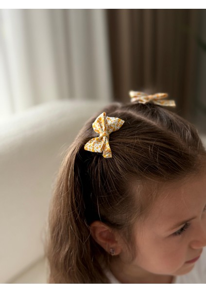 Kız Çocuk Ikili Fiyonk Toka Seti Sarı Çiçekli fiyatları