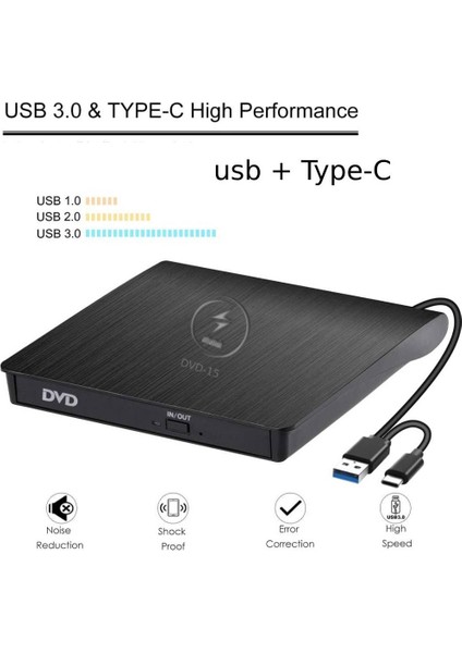 AL-DVD15 USB 3.0 Ultra Slim Taşınabilir DVD Rw Optik Yazıcı fırsatları