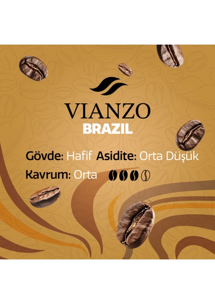 Brazil Cerrado Çekirdek Kahve, Arabica 250 G modelleri