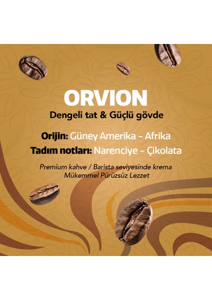 Orvion Espresso Çekirdek Kahve, Arabica 250 G fırsatları