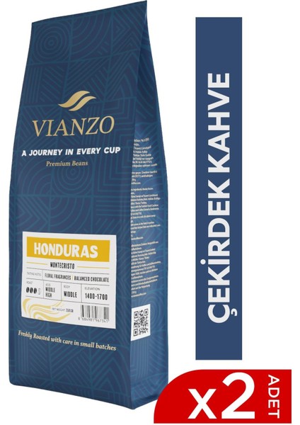 Honduras Montecristo Çekirdek Kahve Avantaj Paketi, Arabica 2X250 G