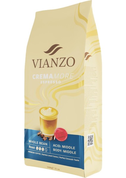 Cremamore Espresso Çekirdek Kahve, Arabica 1000 G
