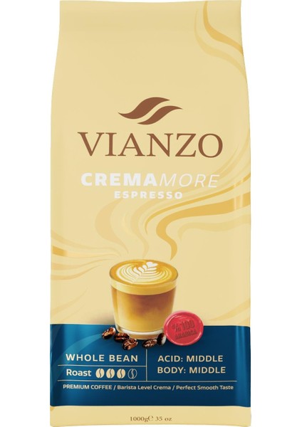 Cremamore Espresso Çekirdek Kahve, Arabica 1000 G fiyatları