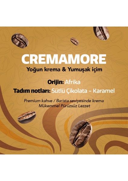 Cremamore Espresso Çekirdek Kahve, Arabica 1000 G fırsatları