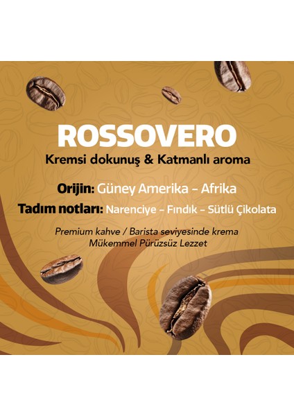 Rossovero Espresso Çekirdek Kahve, Arabica 250 G fırsatları