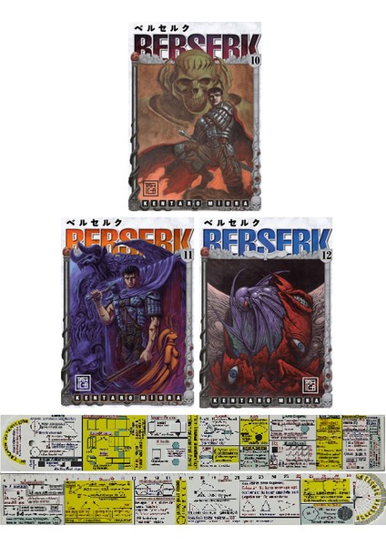 Berserk 10-11-12. Ciltler Manga Seti + Mat. Öğreten Cetvel