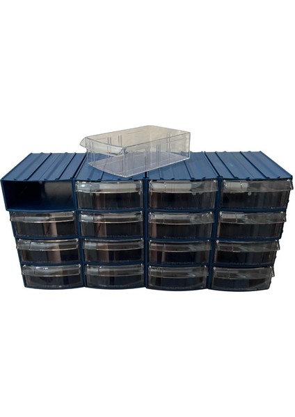 Plastik Çekmeceli Kutu 16 Çekmeceli 710-M