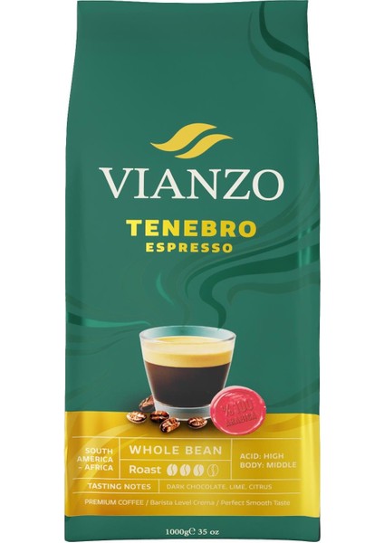 Tenebro Espresso Çekirdek Kahve, Arabica 1000 G fiyatları