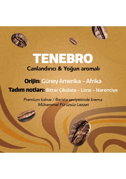 Tenebro Espresso Çekirdek Kahve, Arabica 1000 G fırsatları