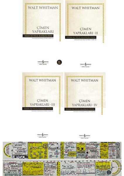 Çimen Yaprakları 4 Kitap Set Walt Whitman + Mat. Öğreten Cetvel