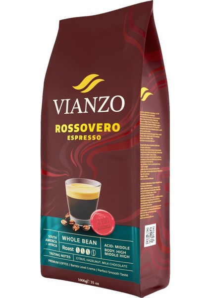 Rossovero Espresso Çekirdek Kahve, Arabica 1000 G