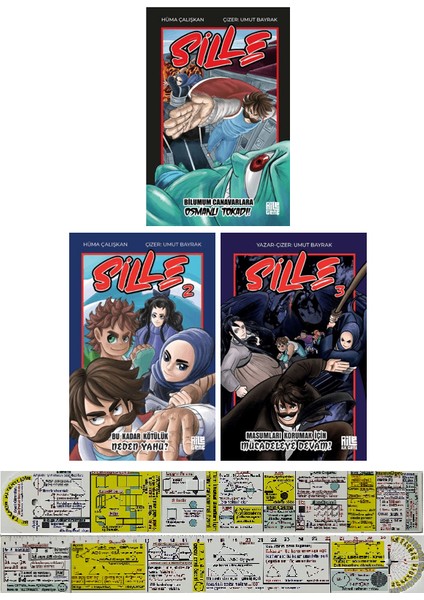 Sille 1-2-3 Set Çizgi Roman + Mat. Öğreten Cetvel