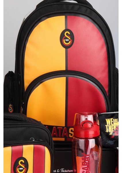 "dekomus Cep Defteri Hediyeli" Yeni Sezon Lisanslı Galatasaray Çubuklu Okul,3 Bölmeli Beslenme ve Kalem Çantası Ile 700 ml Matara,beslenme Kabı Seti fırsatları