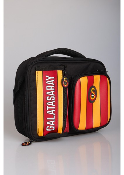 "dekomus Cep Defteri Hediyeli" Yeni Sezon Lisanslı Galatasaray Çubuklu Okul Çantası,3 Bölmeli Beslenme ve Kalem Çantası Seti
