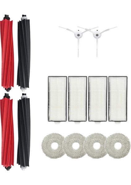 Roborock Q Revo Master Uyumlu 2 Ana Fırça 2 Yan Fırça 4 Filtre 4 Mop