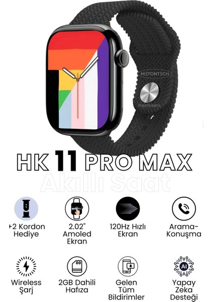 Akıllı Saat Amoled 120Hz 2.02'' – Sesli Görüşme & Sağlık Takibi – HK11 Pro Max – Tüm Telefonlarla Uyumlu fiyatları